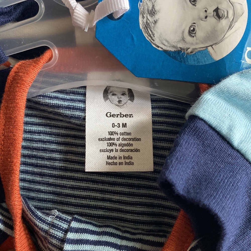 NWT! Gerber Baby (3 Count) Long Sleeved Onesies with Footsies - Picture 8 of 8
